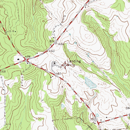 Topographic Map of Prater Ranch Airport, GA