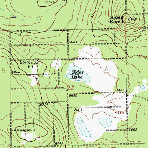 Topographic Map of Sides Lake, AZ