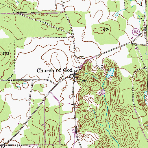 Topographic Map of Brown Springs Church, GA