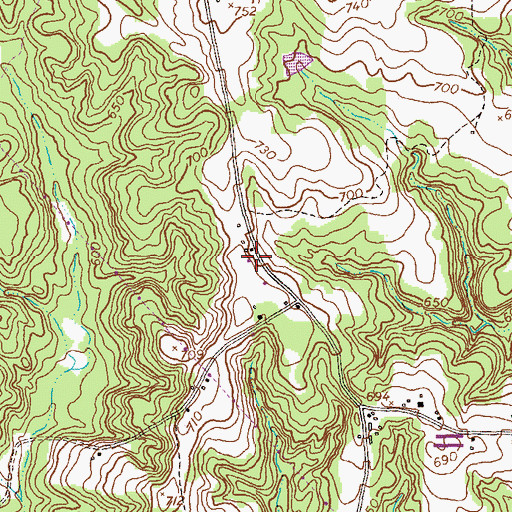 Topographic Map of New Hope Church, GA