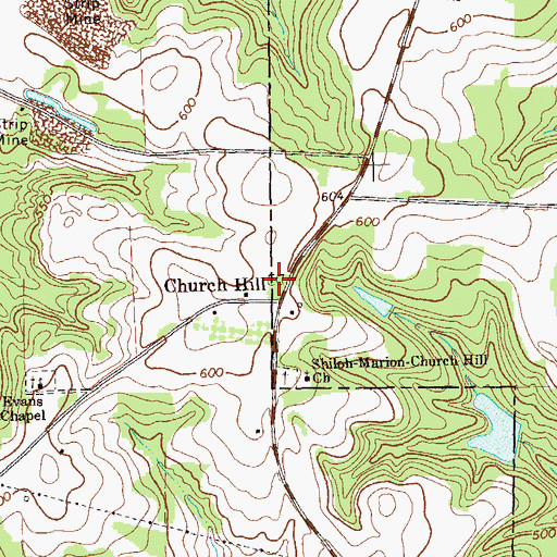 Topographic Map of Smyrna Cemetery, GA