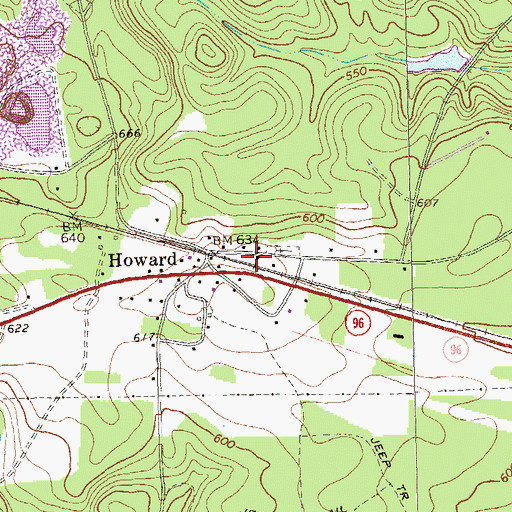 Topographic Map of Howard Church, GA