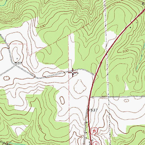 Topographic Map of Mount Sinai Church, GA