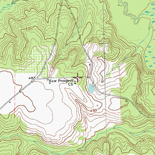 Topographic Map of New Prospect Cemetery, GA
