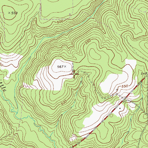 Topographic Map of Pilgrim Rest Church, GA