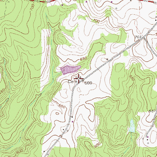 Topographic Map of Scott-Bussy Cemetery, GA