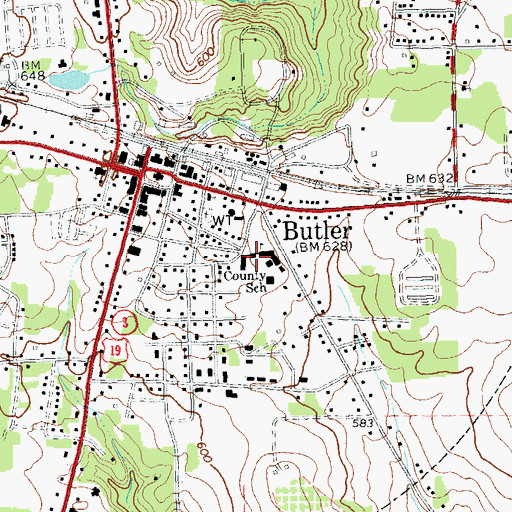 Topographic Map of Taylor County Elementary School, GA