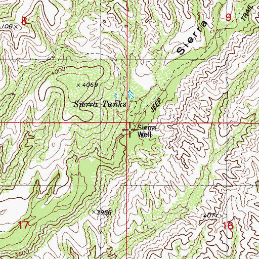 Topographic Map of Sierra Well, AZ