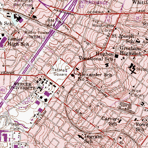 Topographic Map of Alexander School Number 2, GA