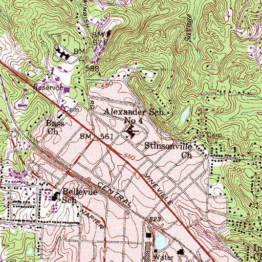 Topographic Map of Alexander School Number 4, GA