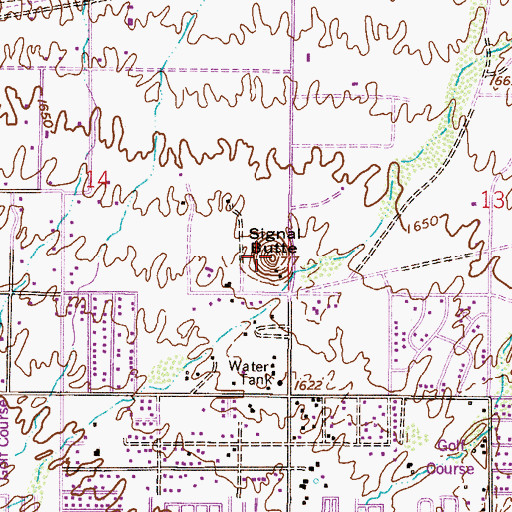 Topographic Map of Signal Butte, AZ