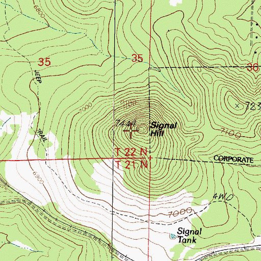 Topographic Map of Signal Hill, AZ