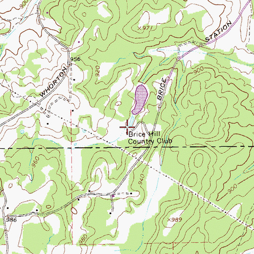 Topographic Map of Brice Hill Country Club, GA