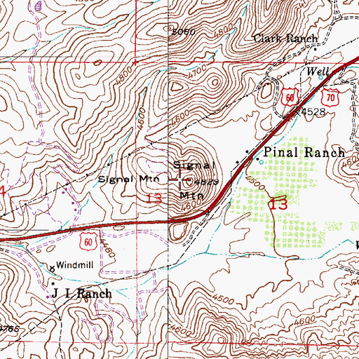 Topographic Map of Signal Mountain, AZ