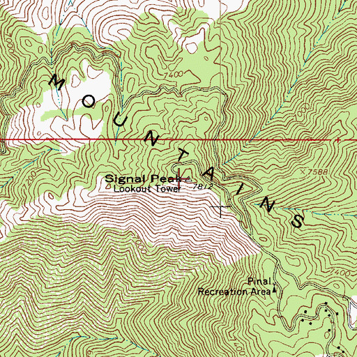 Topographic Map of Signal Peak, AZ