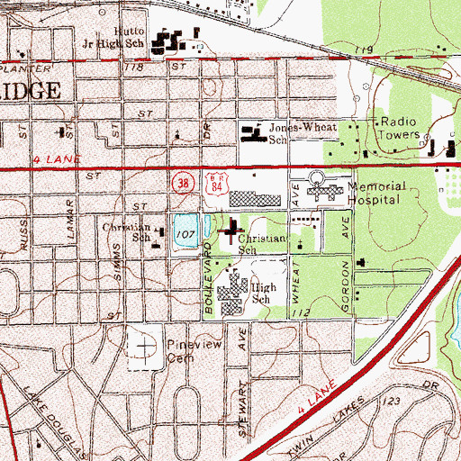 Topographic Map of Christian School Number 2, GA