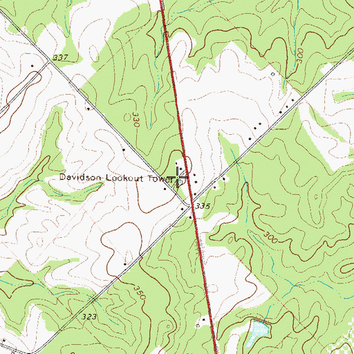 Topographic Map of Davidson Lookout Tower, GA