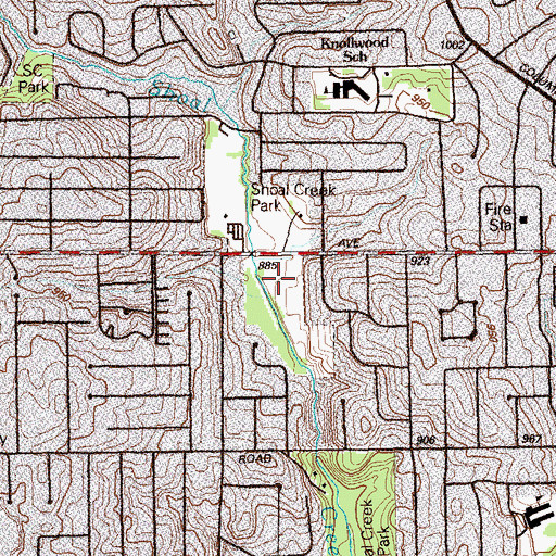 Topographic Map of Glenwood Hills Park, GA