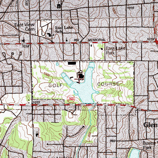 Topographic Map of East Lake Country Club, GA