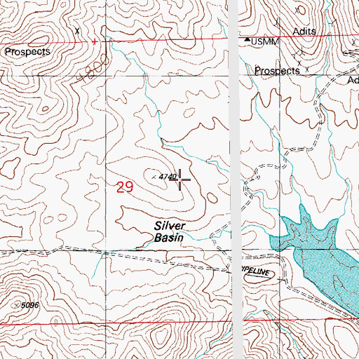 Topographic Map of Silver Basin, AZ