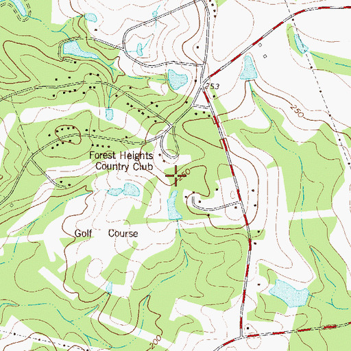 Topographic Map of Forest Heights Country Club, GA