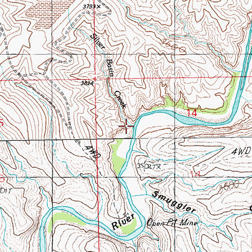 Topographic Map of Silver Basin Creek, AZ