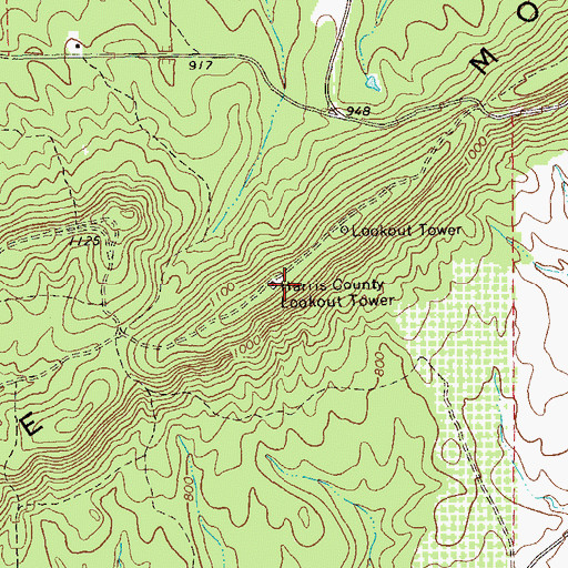 Topographic Map of Harris County Lookout Tower, GA