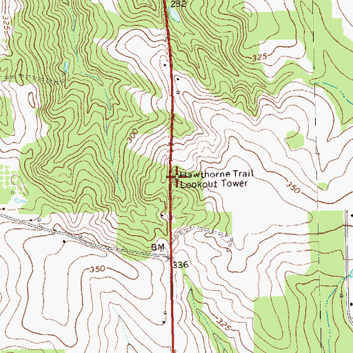Topographic Map of Hawthorne Trail Lookout Tower, GA