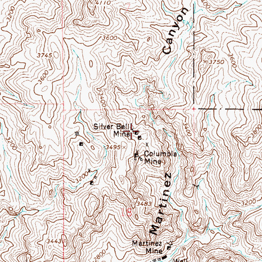Topographic Map of Silver Bell Mine, AZ