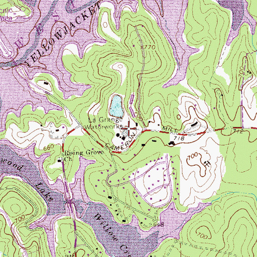 Topographic Map of La Grange Waterworks, GA
