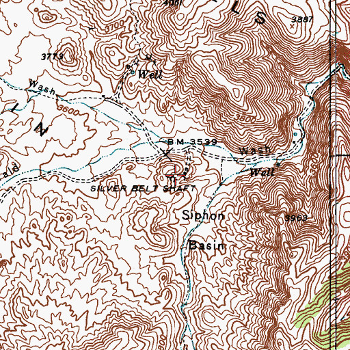 Topographic Map of Silver Belt Shaft, AZ