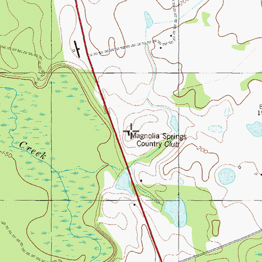Topographic Map of Magnolia Springs Country Club, GA