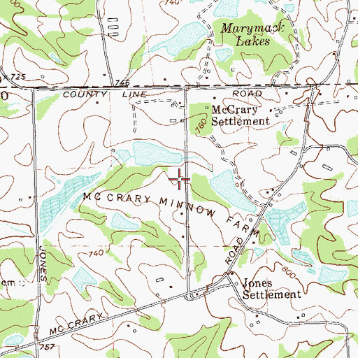 Topographic Map of McCrary Minnow Farm, GA