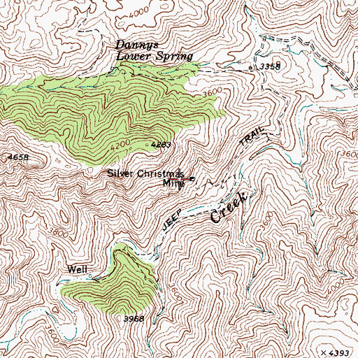 Topographic Map of Silver Christmas Mine, AZ