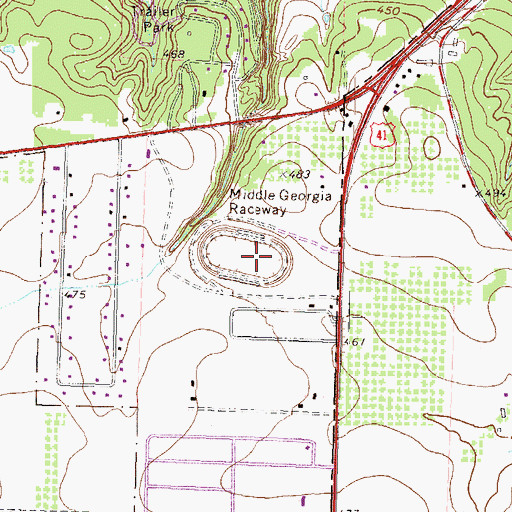 Topographic Map of Middle Georgia Raceway (historical), GA