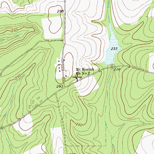 Topographic Map of Mount Moriah Church Number 2, GA