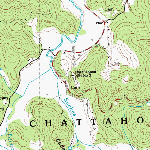 Topographic Map of Mount Pleasant Church Number 2, GA