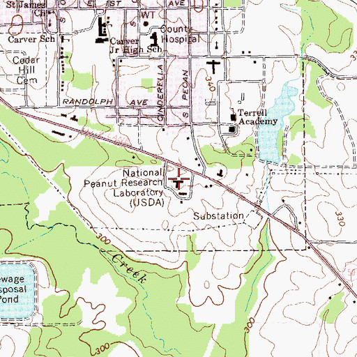 Topographic Map of National Peanut Research Laboratory, GA