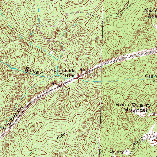 Topographic Map of North Fork Trestle, GA