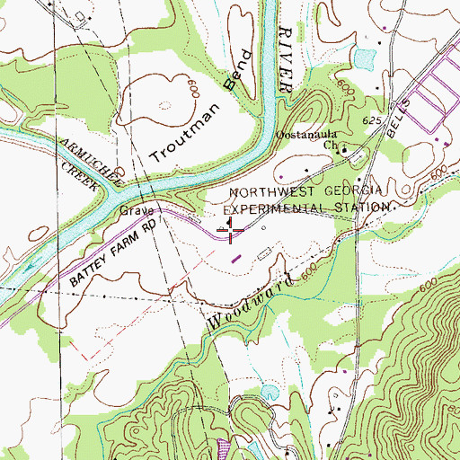 Topographic Map of Northwest Georgia Experimental Station, GA