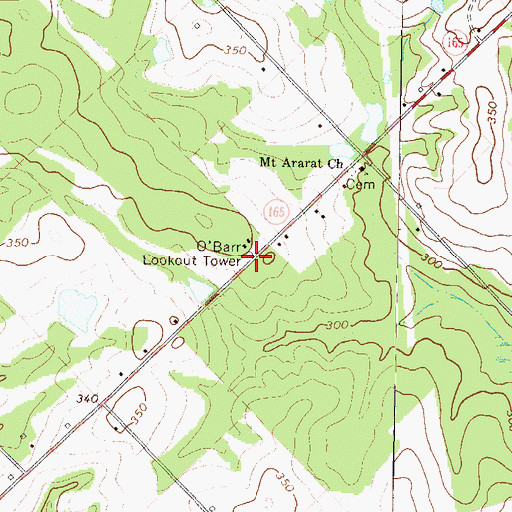 Topographic Map of O'Barr Lookout Tower, GA