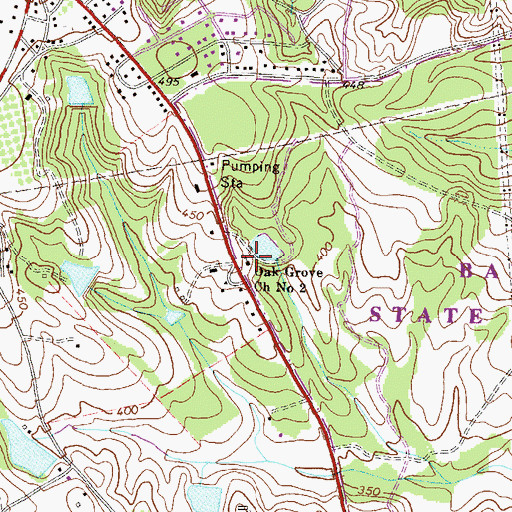 Topographic Map of Oak Grove Church Number 2, GA