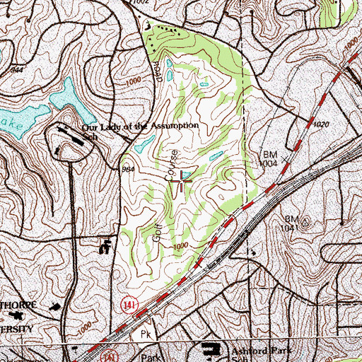 Topographic Map of Peachtree Golf Course, GA