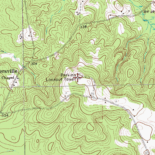 Topographic Map of Perkins Lookout Tower, GA