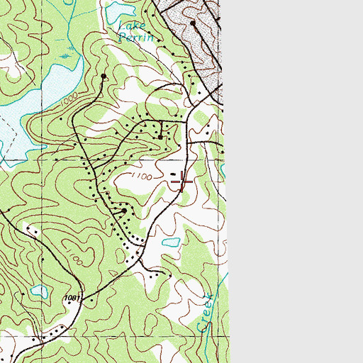 Topographic Map of Perrin Country Club, GA