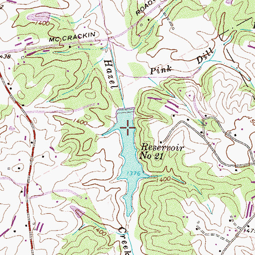 Topographic Map of Reservoir Number Twenty-one, GA