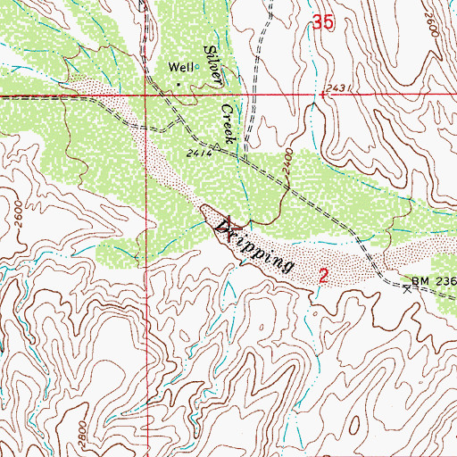 Topographic Map of Silver Creek, AZ
