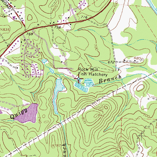 Topographic Map of Rock Mill Fish Hatchery, GA