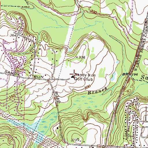 Topographic Map of Sandy Run Golf Club, GA