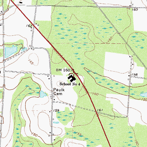 Topographic Map of School Number 4, GA